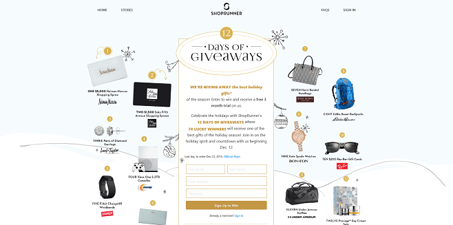 ShopRunner 12 Days Of Giveaways