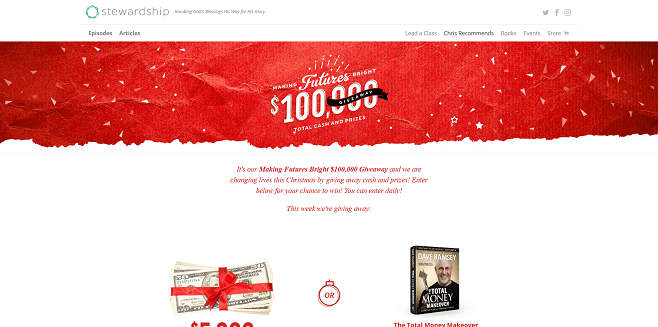 The Dave Ramsey Show Making Futures Bright $100,000 Dollar Giveaway