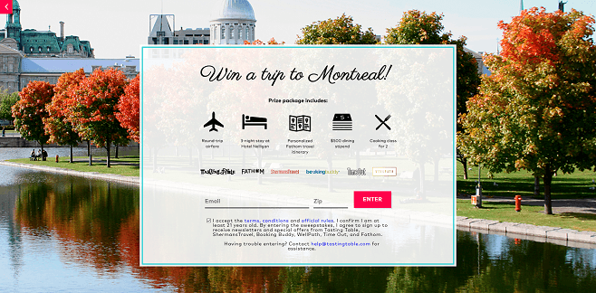 Tasting Table’s 2016 Trip to Montreal Sweepstakes