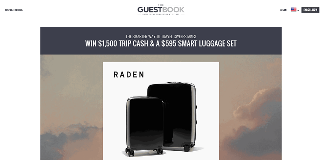 Guestbook Rewards, Inc. Travel Smarter Sweepstakes