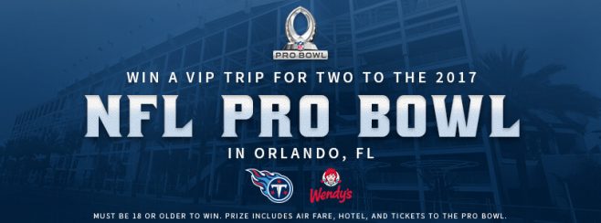 Wendy’s Pro Bowl Weekend Sweepstakes