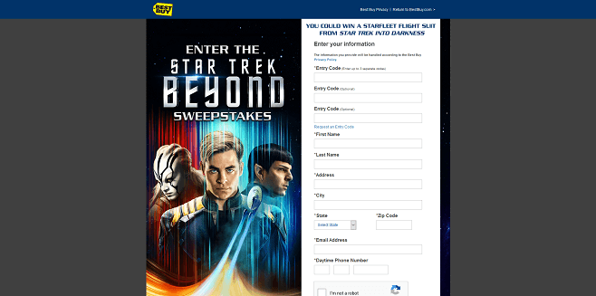 Best Buy Star Trek Beyond Sweepstakes