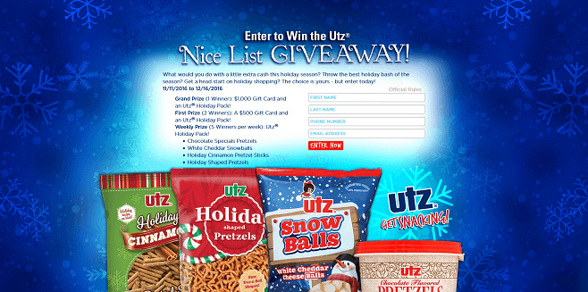 Utz Nice List Giveaway