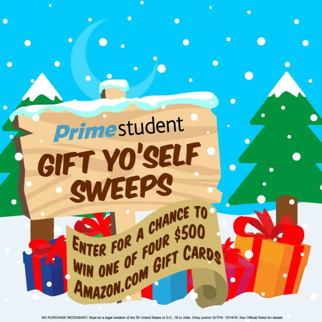 Amazon Prime Student's Gift Yo'self Sweepstakes