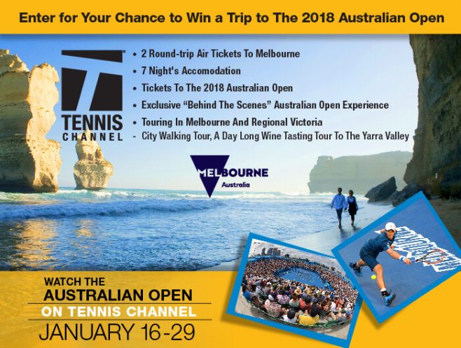 Tennis Channel’s 2018 Australian Open Trip Giveaway