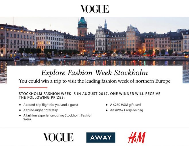 Vogue Stockholm Sweepstakes