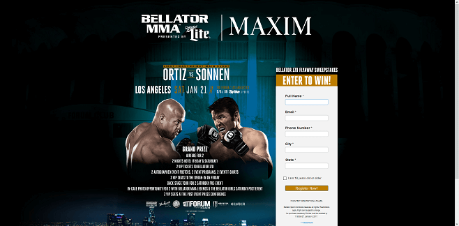 Maxim's Bellator 170 Sweepstakes