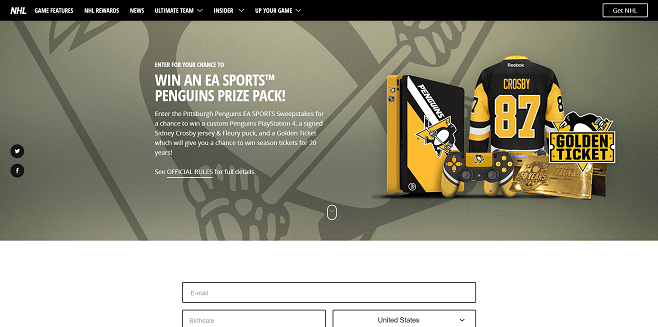 Pittsburgh Penguins EA SPORTS Sweepstakes