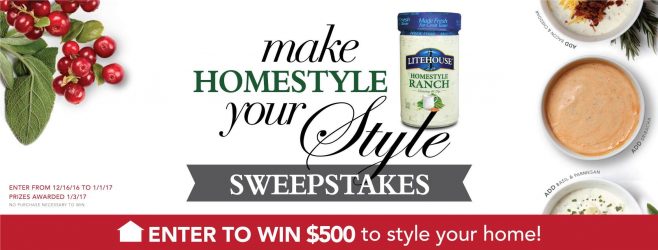 Litehouse Make Homestyle Your Style Sweepstakes