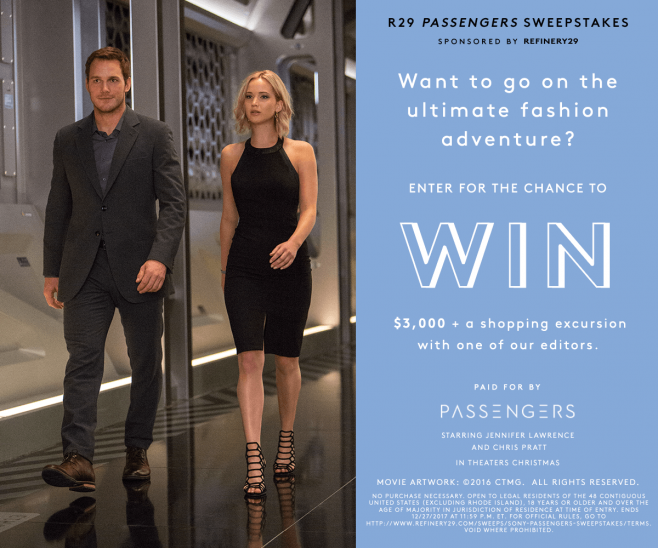 Refinery 29 Passengers Sweepstakes