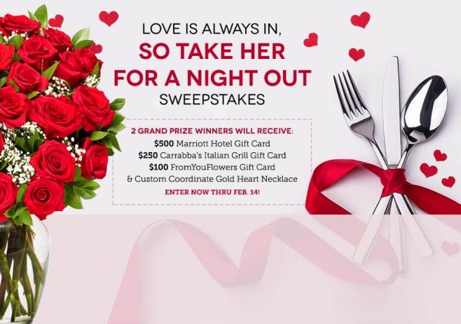 From You Flowers Love Is Always In, So Take Her For A Night Out Sweepstakes