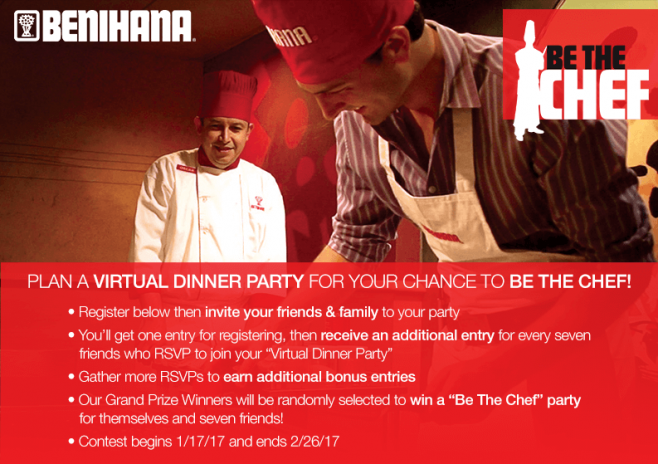 Benihana Be the Chef Virtual Dinner Party Contest