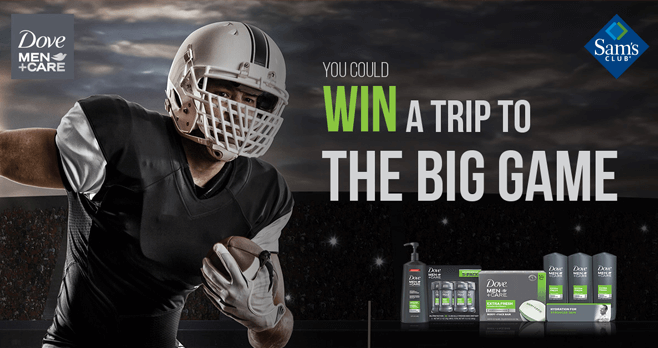 Sam's Club Dove Men + Care Big Game Sweepstakes 2017 (DoveMenBigGame.com)