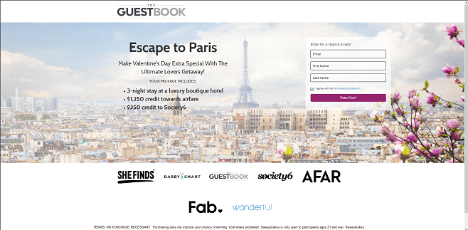 The Guestbook Escape to Paris Sweepstakes