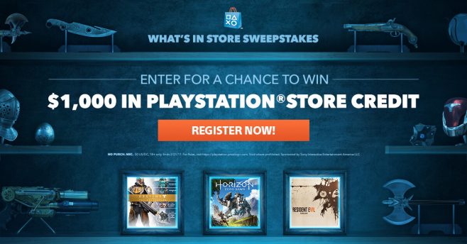 PlayStation Store What's In Store Sweepstakes