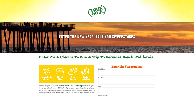 True Citrus New Year, True You Sweepstakes