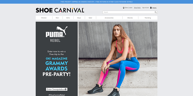 Shoe Carnival PUMA Rebel Sweepstakes