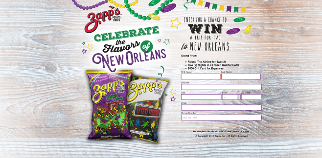 Zapp’s Mardi Gras Promotion 