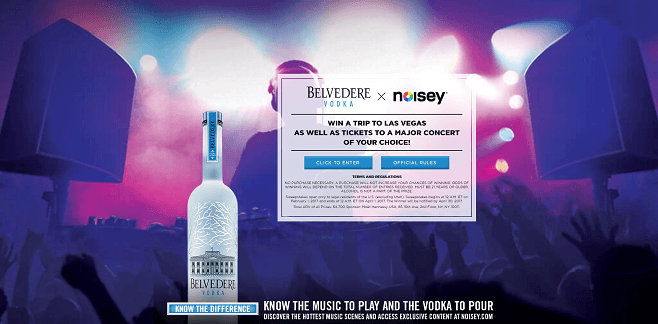 Belvedere Vodka Behind the Scenes Sweepstakes