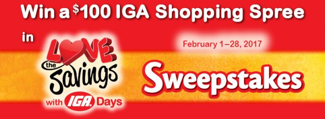 2017 IGA Love the Savings Sweepstakes