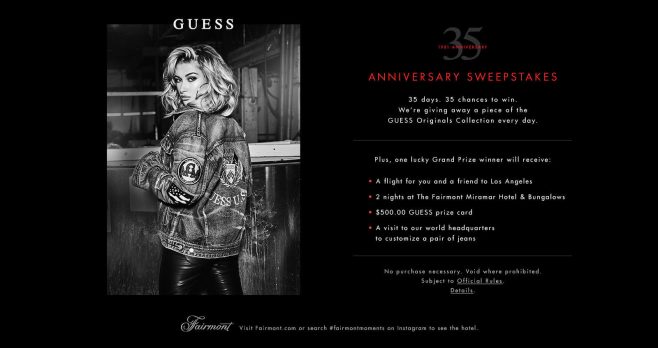 GUESS 35th Anniversary Sweepstakes