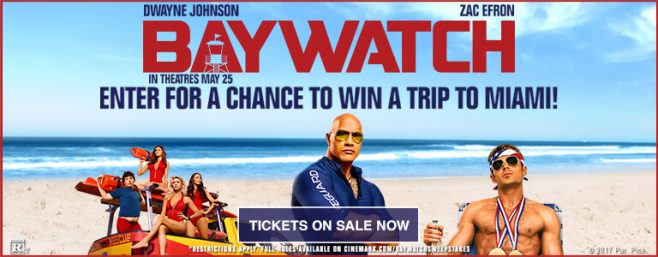 Cinemark Baywatch Beach Getaway Sweepstakes