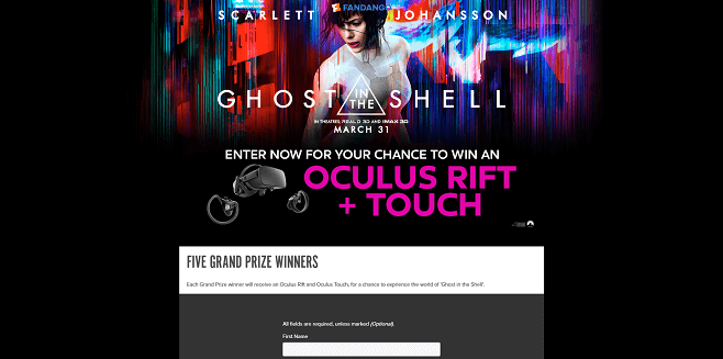 Fandango’s Ghost in the Shell Sweepstakes