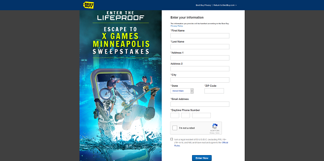 Best Buy LifeProof Escape to X Games Minneapolis Sweepstakes