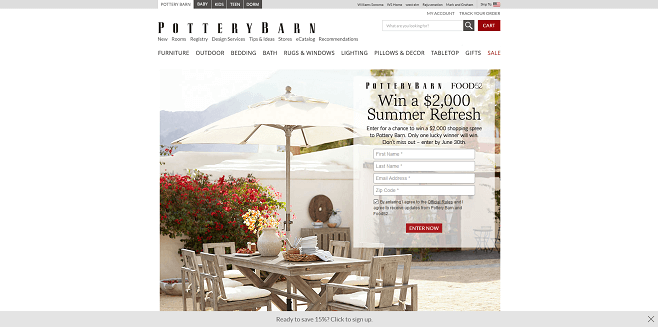 Pottery Barn and Food52 Sweepstakes