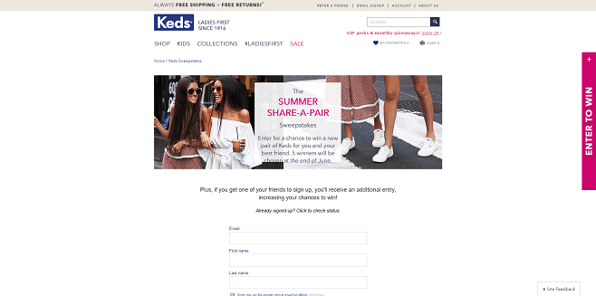 Keds Summer Share-A-Pair Sweepstakes