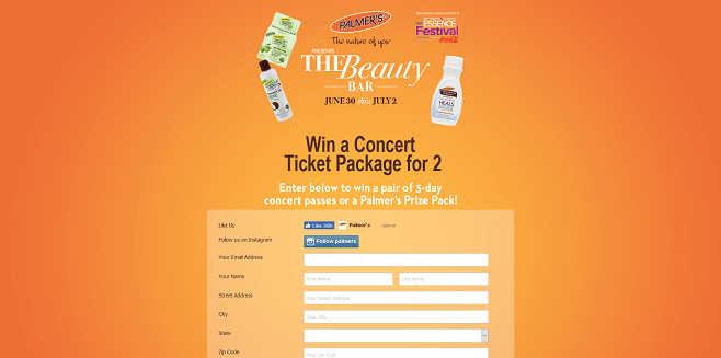 Palmer’s Essence Festival Concert Sweepstakes