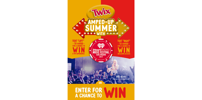 TWIX Amped Up Summer Fly Away to the iHeartRadio Music Festival in Las Vegas Sweepstakes