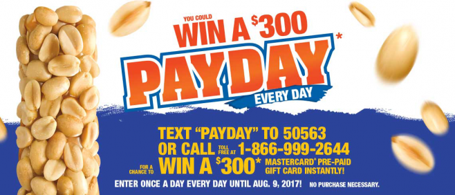 Hershey 2017 PayDay Every Day Instant-Win Game