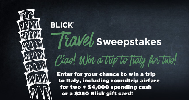 Dick Blick Travel Sweepstakes