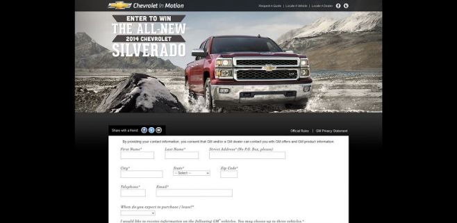 chevyinmotion.com – 2014 Chevrolet Silverado Vehicule Giveaway Sweepstakes chevyinmotion.com – 2014 Chevrolet Silverado Vehicule Giveaway Sweepstakes
