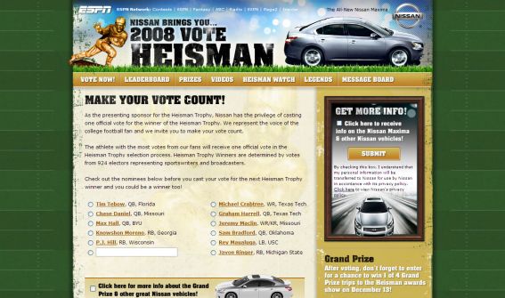 Vote Heisman! Presented by Nissan