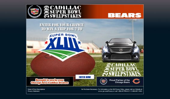 Cadillac Super Bowl Sweepstakes