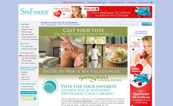 SpaFinder Readers Choice Awards Sweepstakes 2009