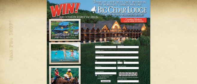 Bass Pro Shops You Could Win a Big Cedar Lodge Ultimate Family Vacation Sweepstakes Bass Pro Shops You Could Win a Big Cedar Lodge Ultimate Family Vacation Sweepstakes