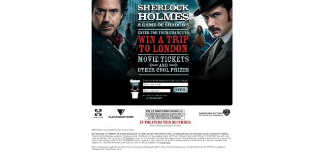 Hardee’s Sherlock Holmes: A Game of Shadows London Trip Giveaway Hardee’s Sherlock Holmes: A Game of Shadows London Trip Giveaway