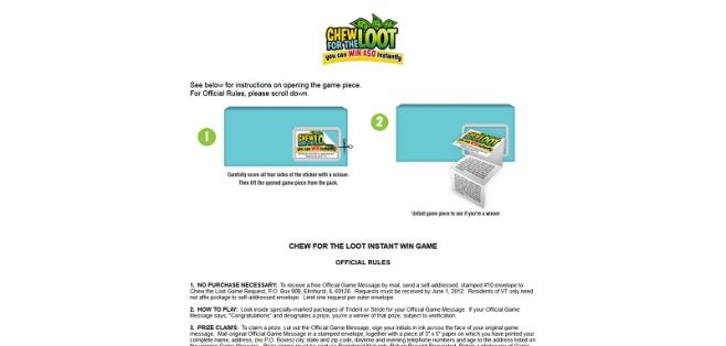 chew4loot.com – Chew For The Loot Instant Win Game chew4loot.com – Chew For The Loot Instant Win Game