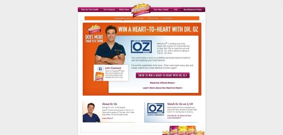 winaheart2heart.com – Metamucil Win a Heart-to-Heart with Dr. Oz Sweepstakes winaheart2heart.com – Metamucil Win a Heart-to-Heart with Dr. Oz Sweepstakes