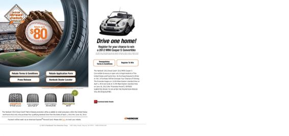 hankooktireusa.com/greatcatch2012 – Hankook 2012 Great Catch 2012 MINI Cooper S Convertible Giveaway