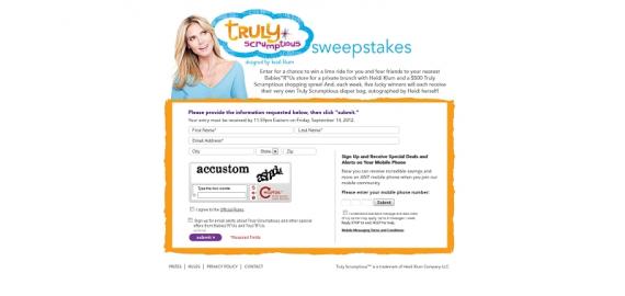 Heidi Klum Truly Scrumptious Sweepstakes
