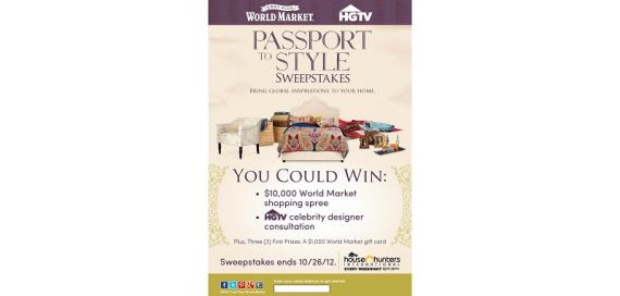 World Market and HGTV Passport to Style Sweepstakes