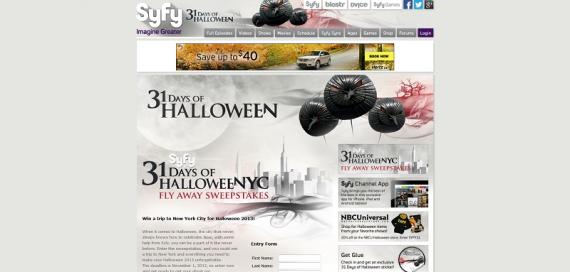 Syfy 31 Days of HalloweeNYC Fly Away Sweepstakes