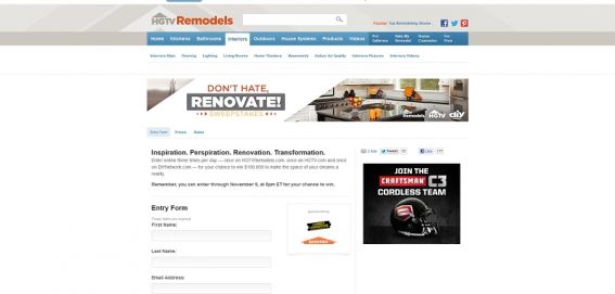 Don’t Hate, Renovate Sweepstakes
