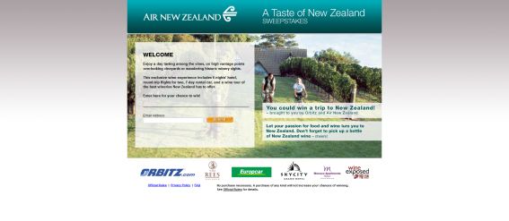 Taste of New Zealand Sweepstakes