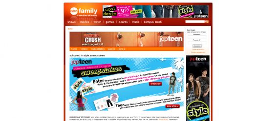 ABC Family Campus Crush Schooled in Style Sweepstakes