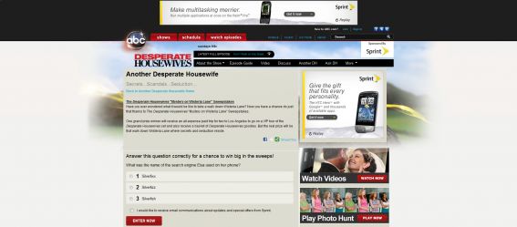 Desperate Housewives Mystery on Wisteria Lane Sweepstakes